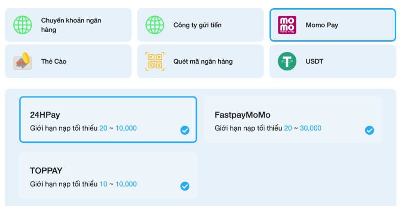 Cách Nạp Tiền Ww88 Chi Tiết Và Mẹo Giúp Giao Dịch Nhanh 4 Bước 3: Chọn kênh nạp bạn muốn sử dụng